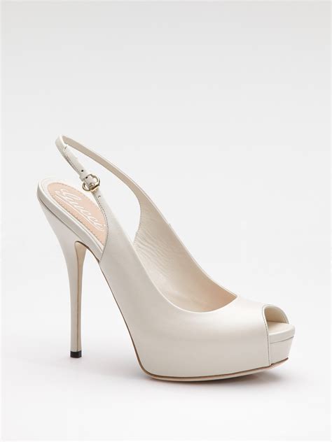 gucci block heel white|Gucci heels open toe.